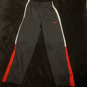 Vintage Nike Track Pants In Black, Red, and White. (M)